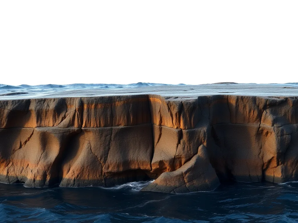 Image of the oceanic crust with basaltic composition, detailed geological texture, photorealistic