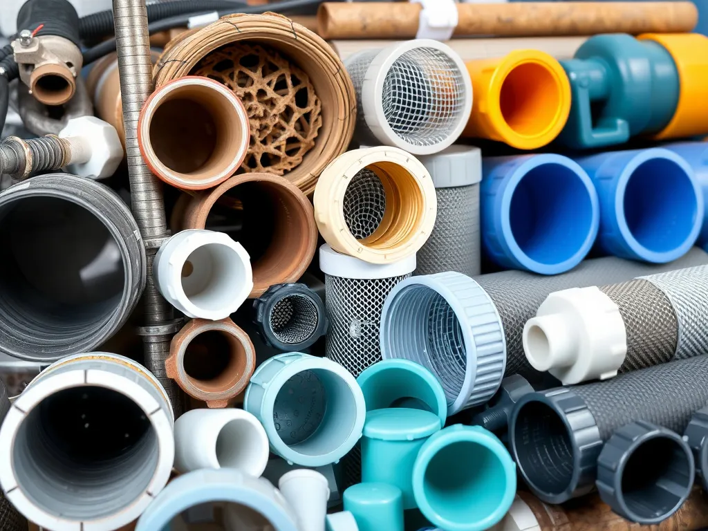 Advanced materials selection for well drilling, featuring various pipes (steel, PVC) and screen designs, modern tools, high quality