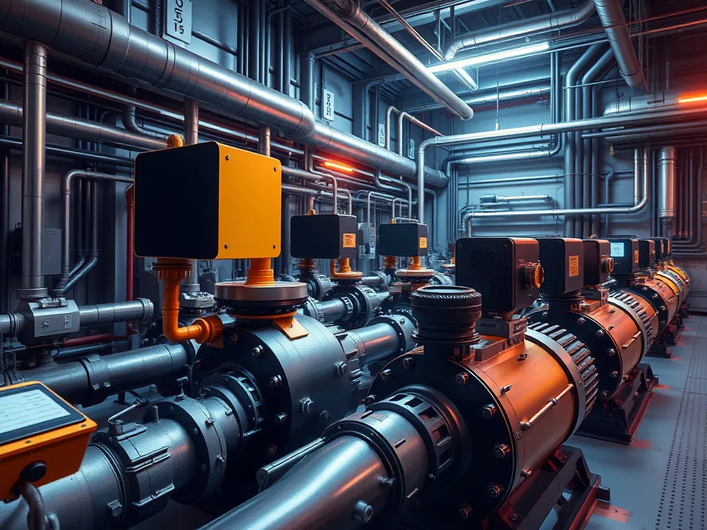 Innovative maintenance technologies, remote sensing, SCADA systems, energy-efficient pumps, futuristic setting