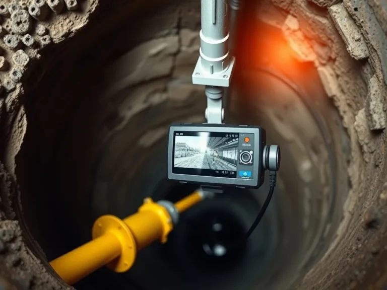High-tech water well video camera logging system in action, capturing detailed images inside a well, showcasing innovation and efficiency in water well maintenance, photorealistic, high quality, professional lighting